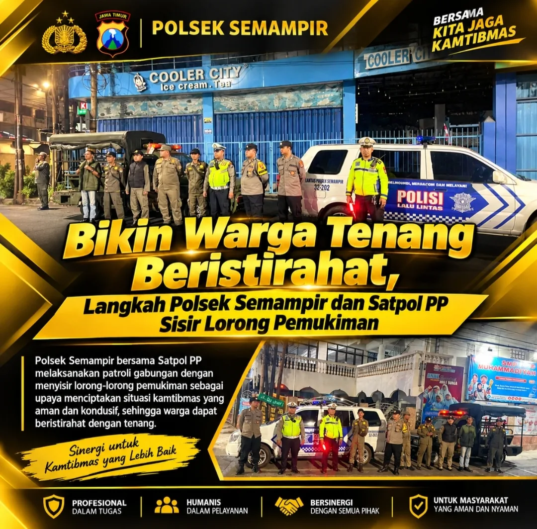 Gelar Patroli Berlapis di Tenggumung Hingga Endrosono, Polsek Semampir Jaga Harkamtibmas
