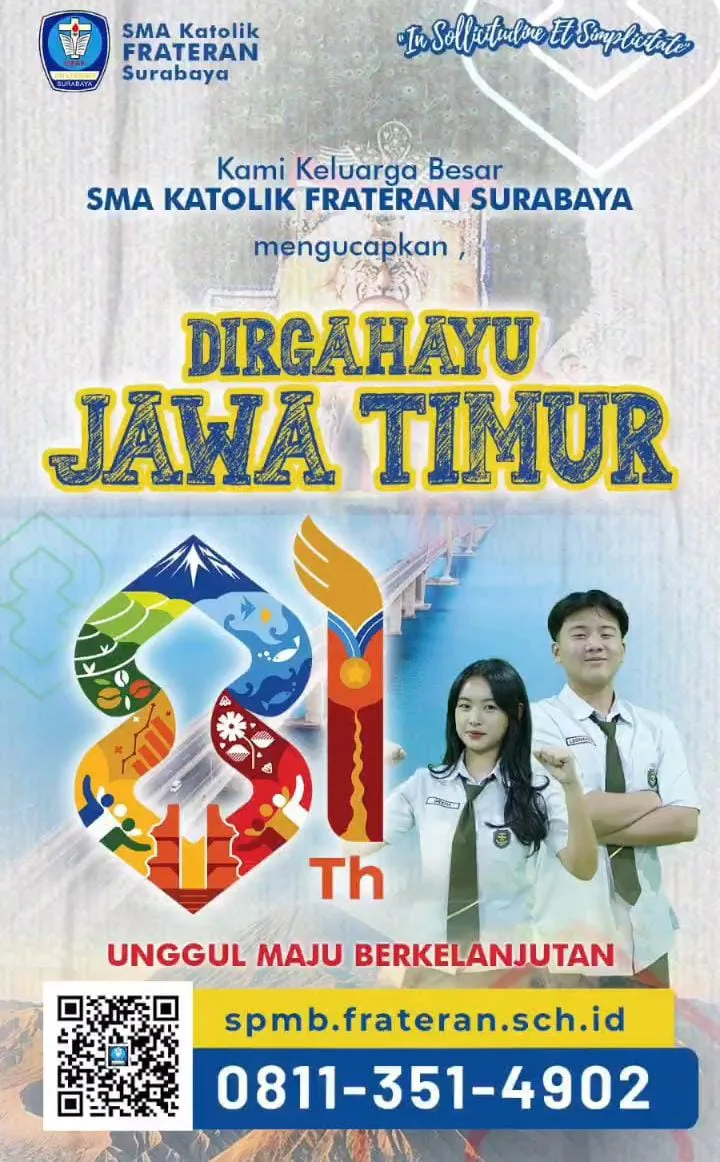 HUT ke-81 Jawa Timur, SMAK Frateran Surabaya Dukung Semangat Unggul, Maju, dan Berkelanjutan