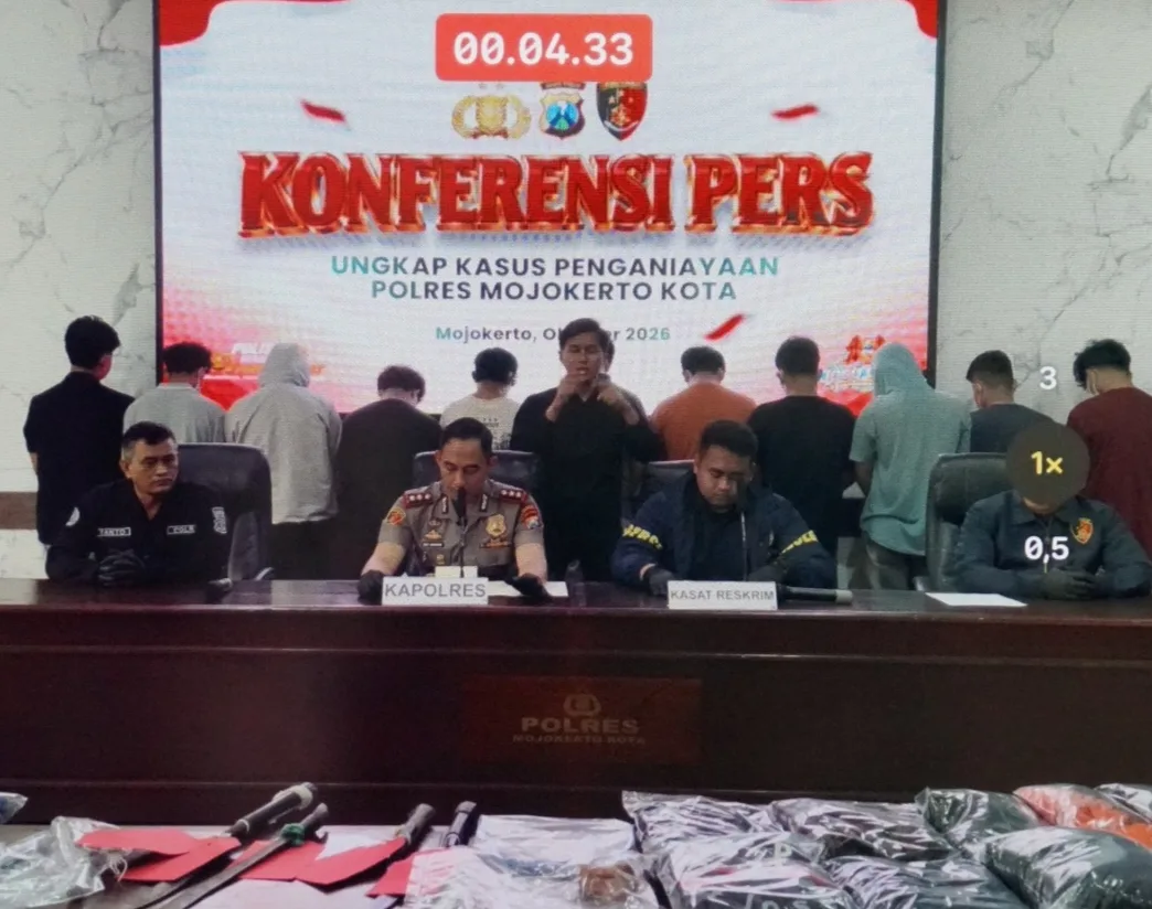 Polres Mojokerto Kota Amankan 21 Pemuda Diduga Serang Angkringan di Magersari
