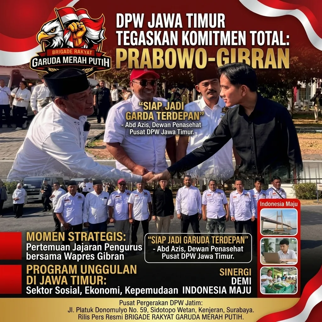 Kawal Program Prabowo-Gibran, Brigade Rakyat Garuda Merah Putih DPW Jatim Perkuat Sinergi Nyata