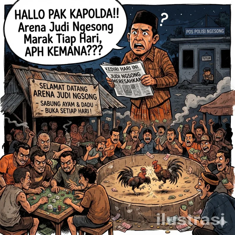 Hallo Pak Kapolda" Marak Arena Judi Dadu dan Sabung Ayam Ngesong Beroperasi Tiap Hari, APH Kemana???